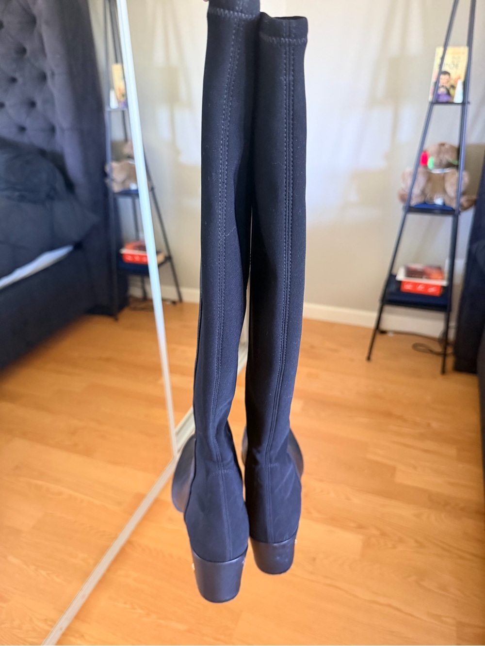 Stuart Weitzman Black Over-the-Knee Stretch Boots